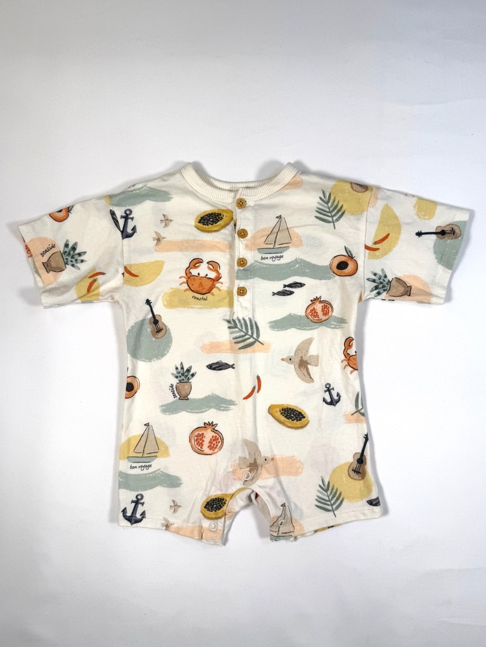 LITTLE CO BY LAUREN CONRAD Baby Romper 3M Coastal Print Organic Cotton